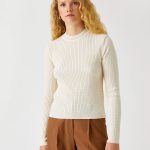 Knitted Detailed Sweater Cream - Image 2
