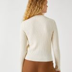 Knitted Detailed Sweater Cream - Image 3